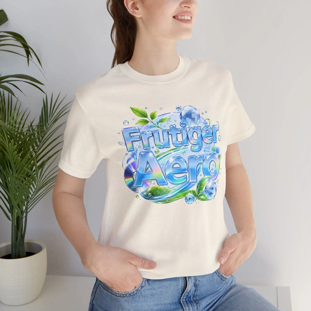 Frutiger Aero T Shirt Y2K Aqua Chrome Graphic Tee Retro 2000s Internet Aesthetic