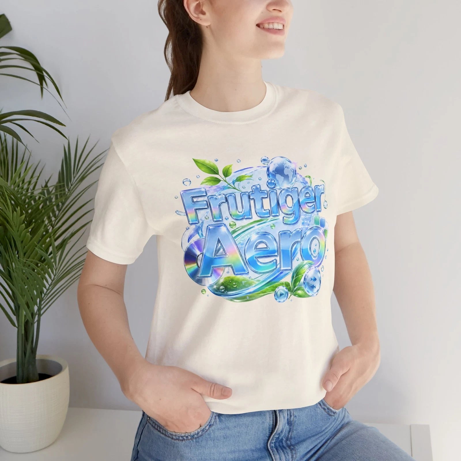 Frutiger Aero T Shirt Y2K Aqua Chrome Graphic Tee Retro 2000s Internet Aesthetic