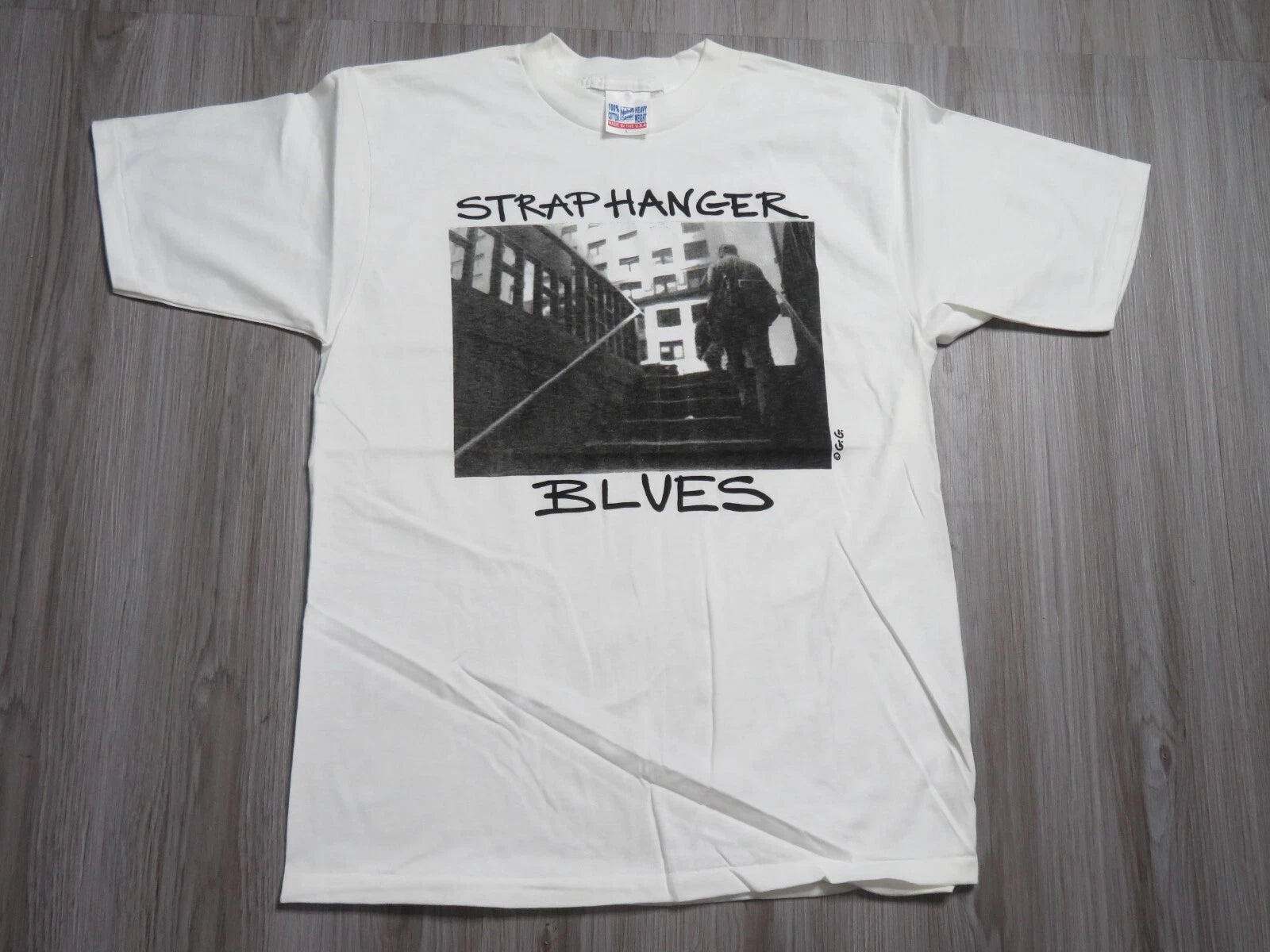 Vintage 90s Straphanger Blues Art Photography Photo Shirt GG Size Large Men New