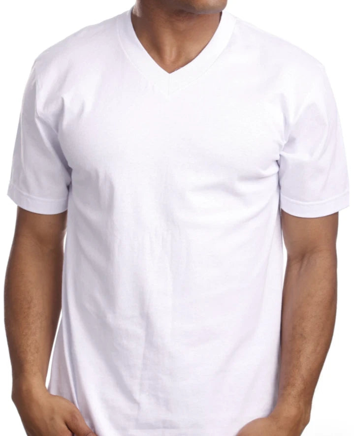3 NEW PRO 5 PRO5 V-NECK T-SHIRT WHITE TEE BLANK PLAIN M-3XL 3PC