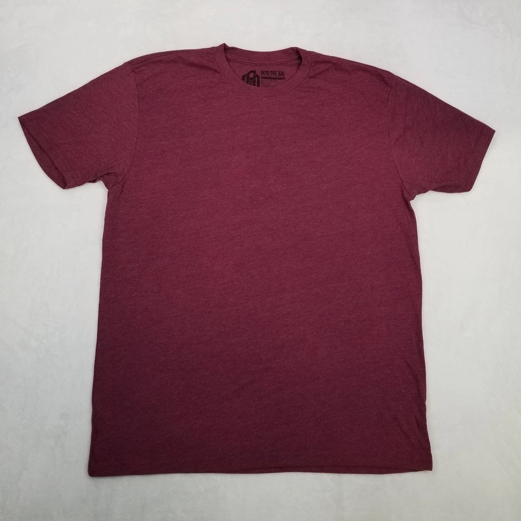 INTO THE AM Maroon Heather Basic T-Shirt Short Sleeve Crew Neck Men's Large
