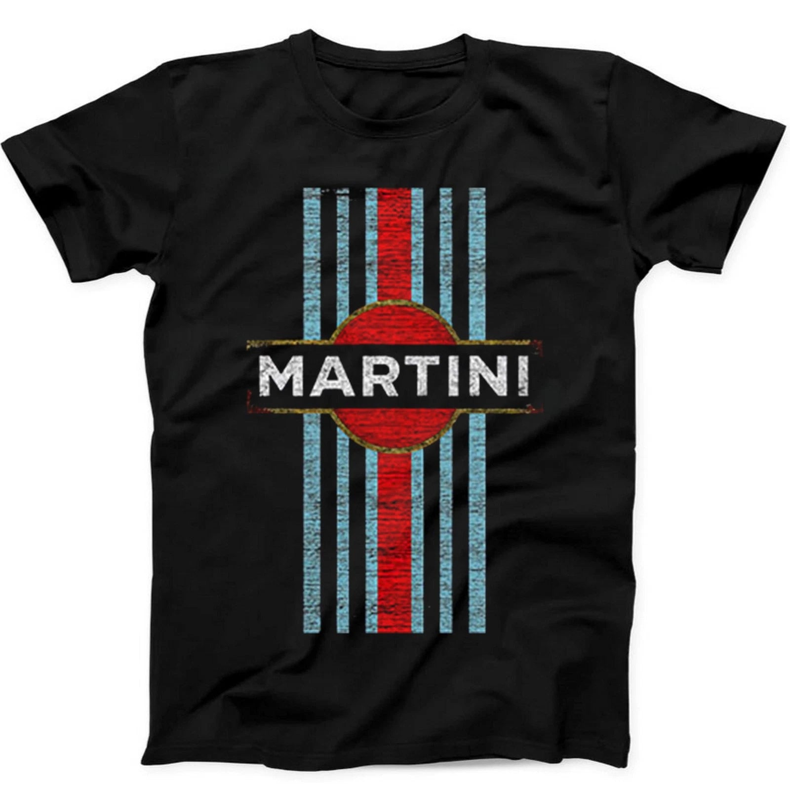 Retro Martini Racing Car Logo Retro Gift Tee Black T Shirt 484