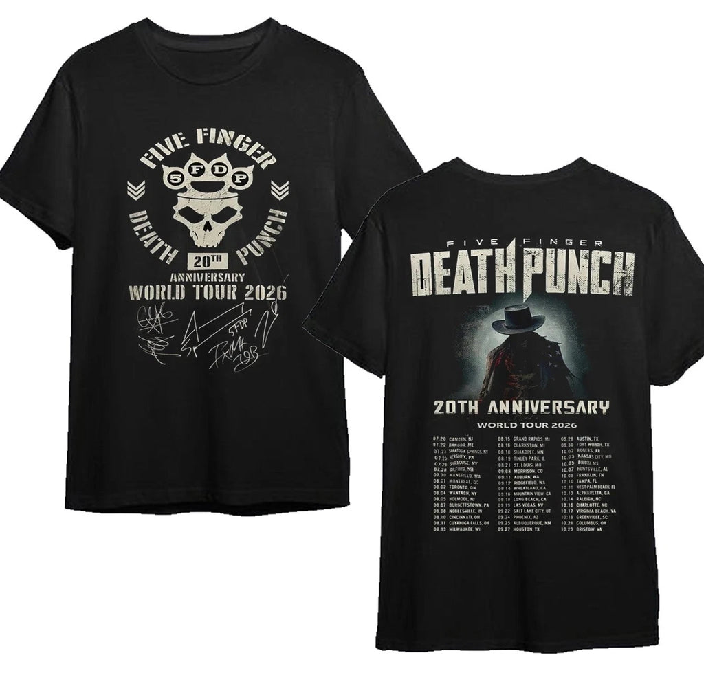 Five Finger Death Punch 20th Anniversary Tour 2026 T shirt