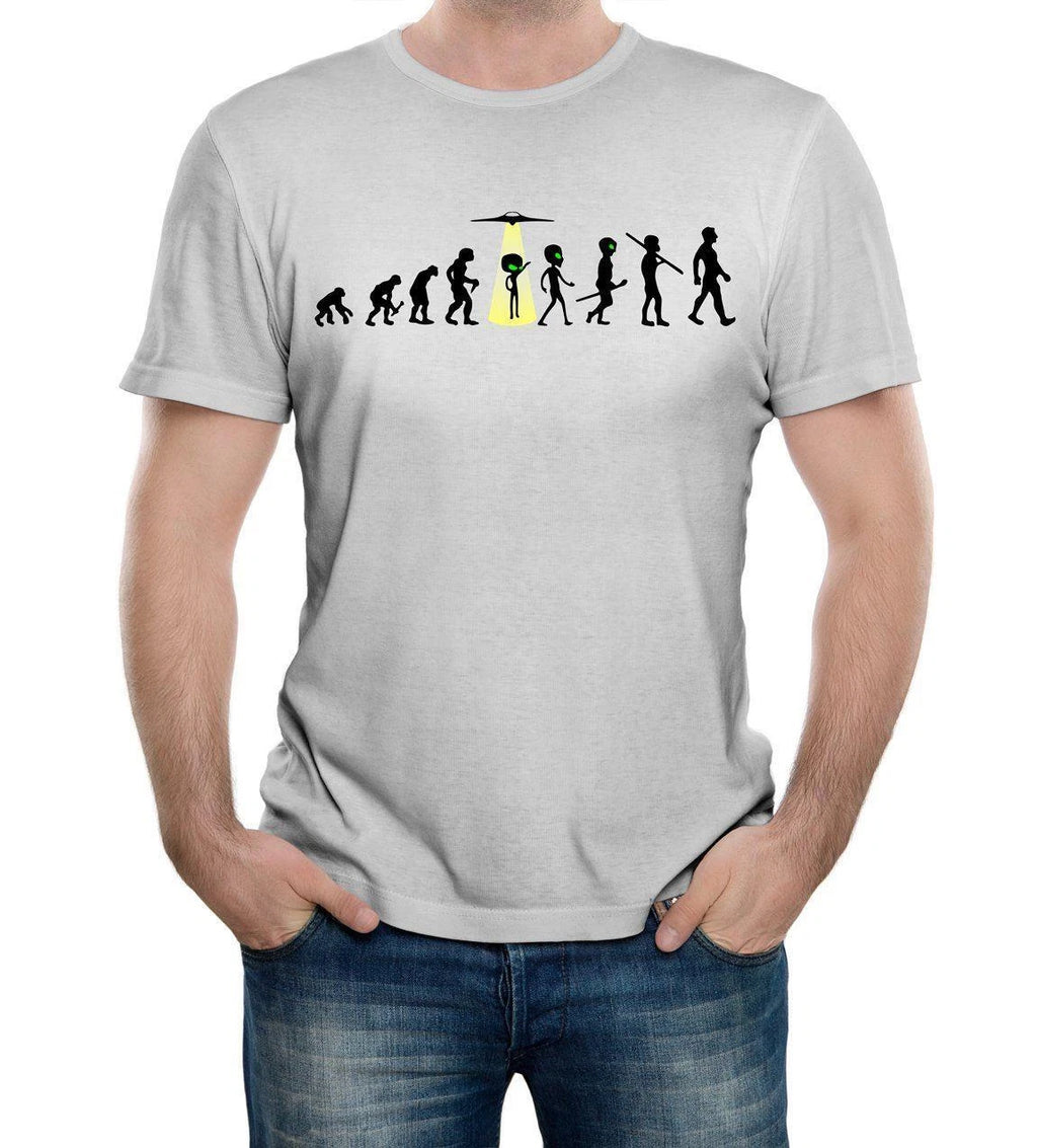 Evolution - Alien Abduction Mens T-Shirt - UFO Invasion Beam Me Up Space Area 51