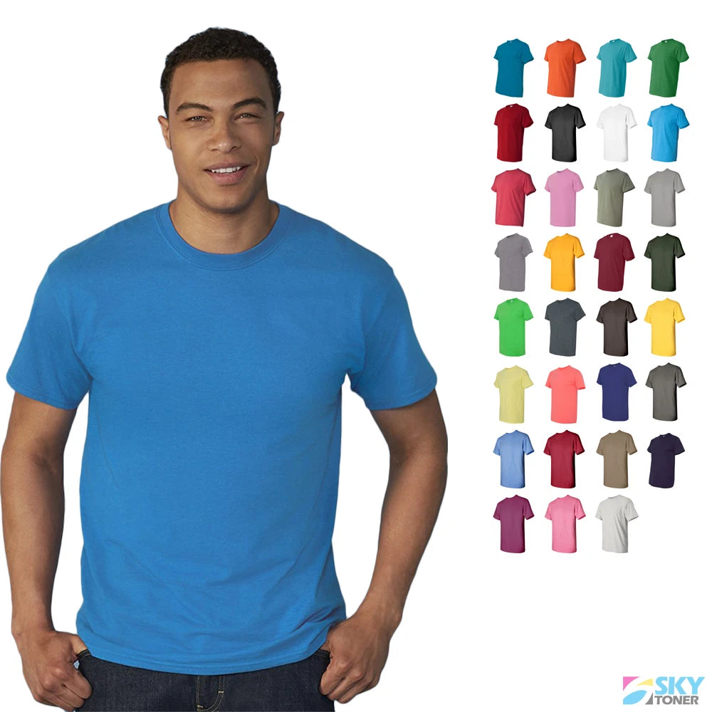 Gildan Heavy Cotton T-Shirt Plain Blank Solid Short Sleeve Basic Tees 5000