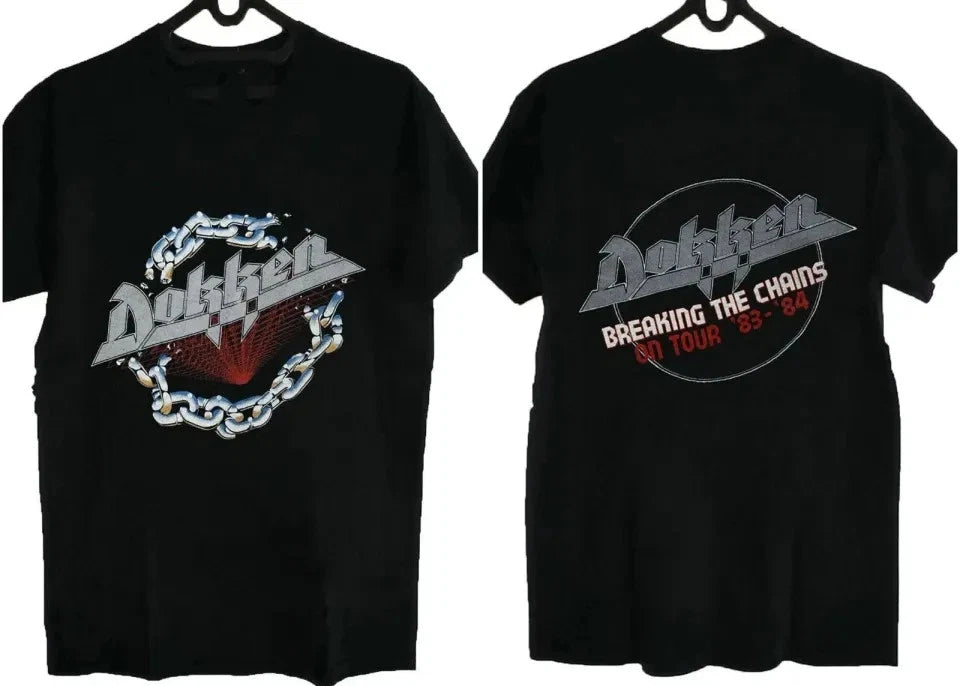 Dokken Breaking the Chains on Tour T-Shirt Unisex Black