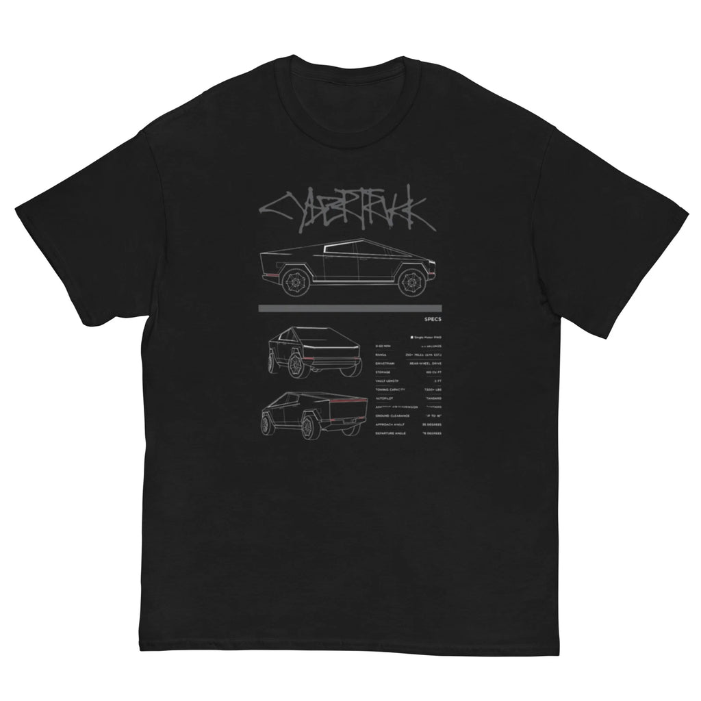 Rev Up Your Style with Our Cybertruck Specs T-Shirt!