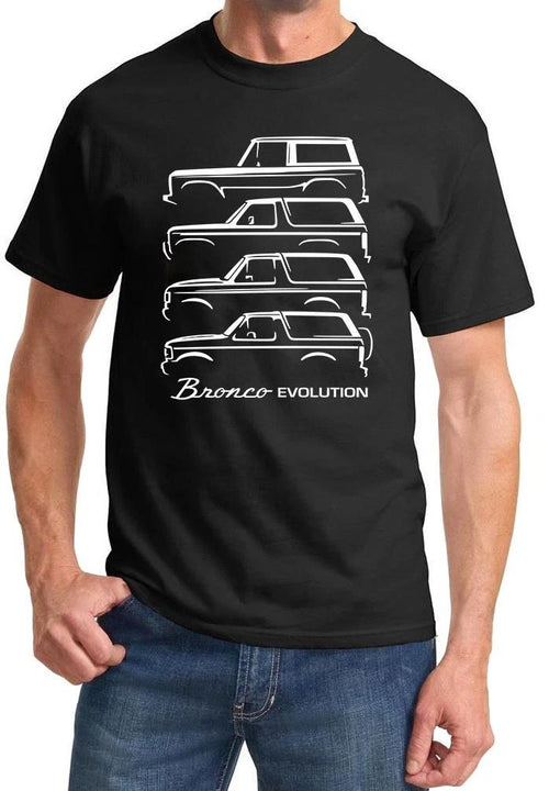 1966-92 Ford Bronco Evolution Classic Outline Design Tshirt NEW FREE SHIPPING