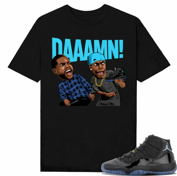 Gamma Blue 11s Sneaker Match Tees Black Friday DAAAMN- Unisex