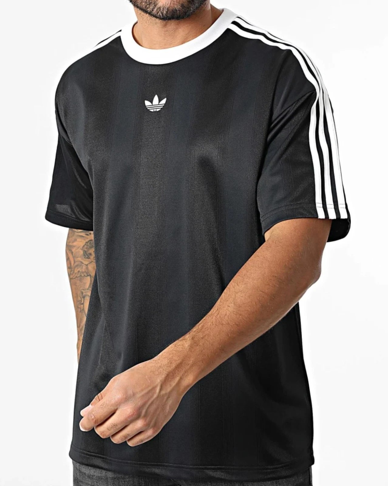 RARE! NEW MEN'S ADIDAS ORIGINALS TREFOIL JAQUARD SHIRT ~SIZE 2XL  #JW587 BLACK
