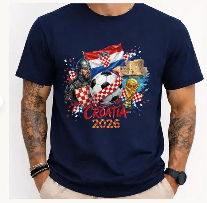 Croatia 2026 World Cup Shirt Soccer T Shirt Croatian Flag Football Tee Futbol