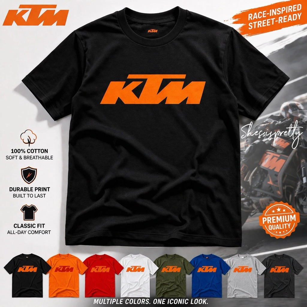 KTM Graphic T-Shirt Men | Premium Cotton Tee | Streetwear Racing Style ATV Biker