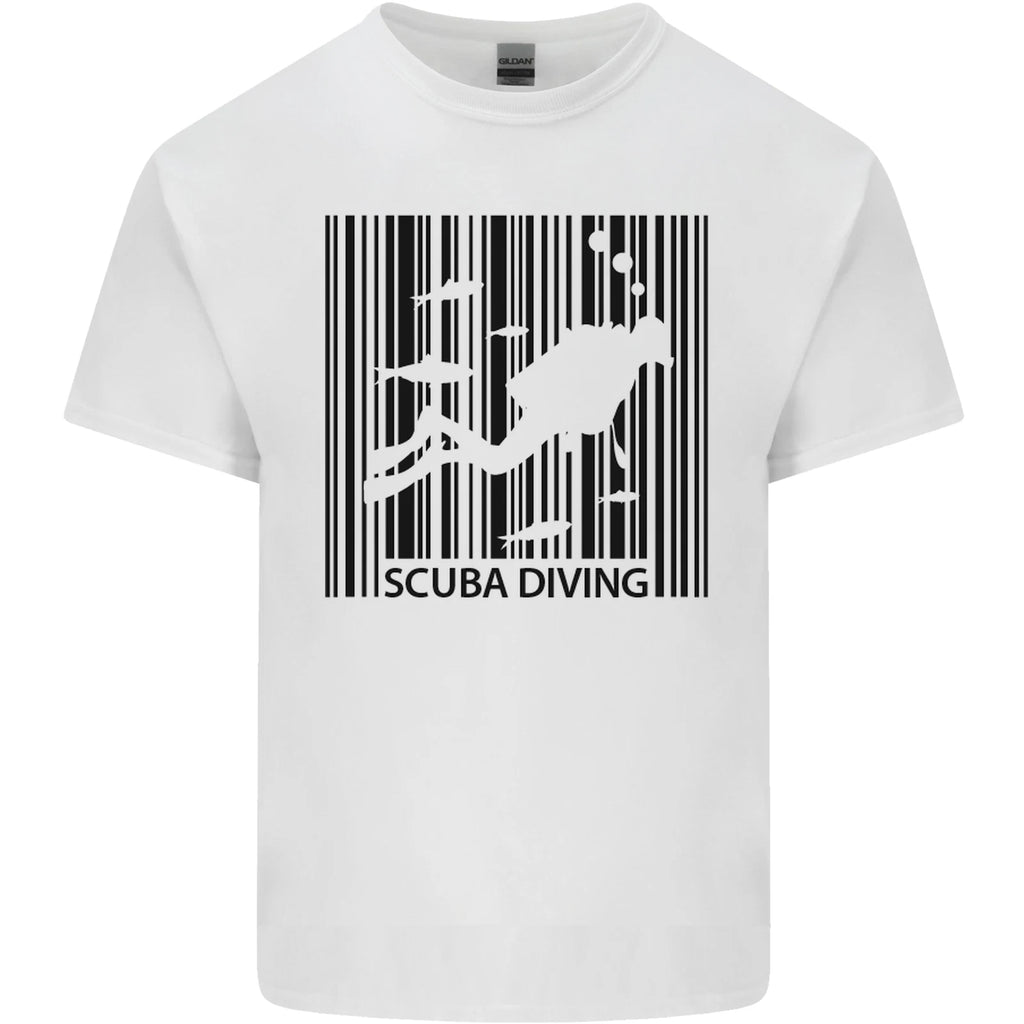 Scuba Barcode Diving Diver Dive Funny Mens Light Cotton T-Shirt
