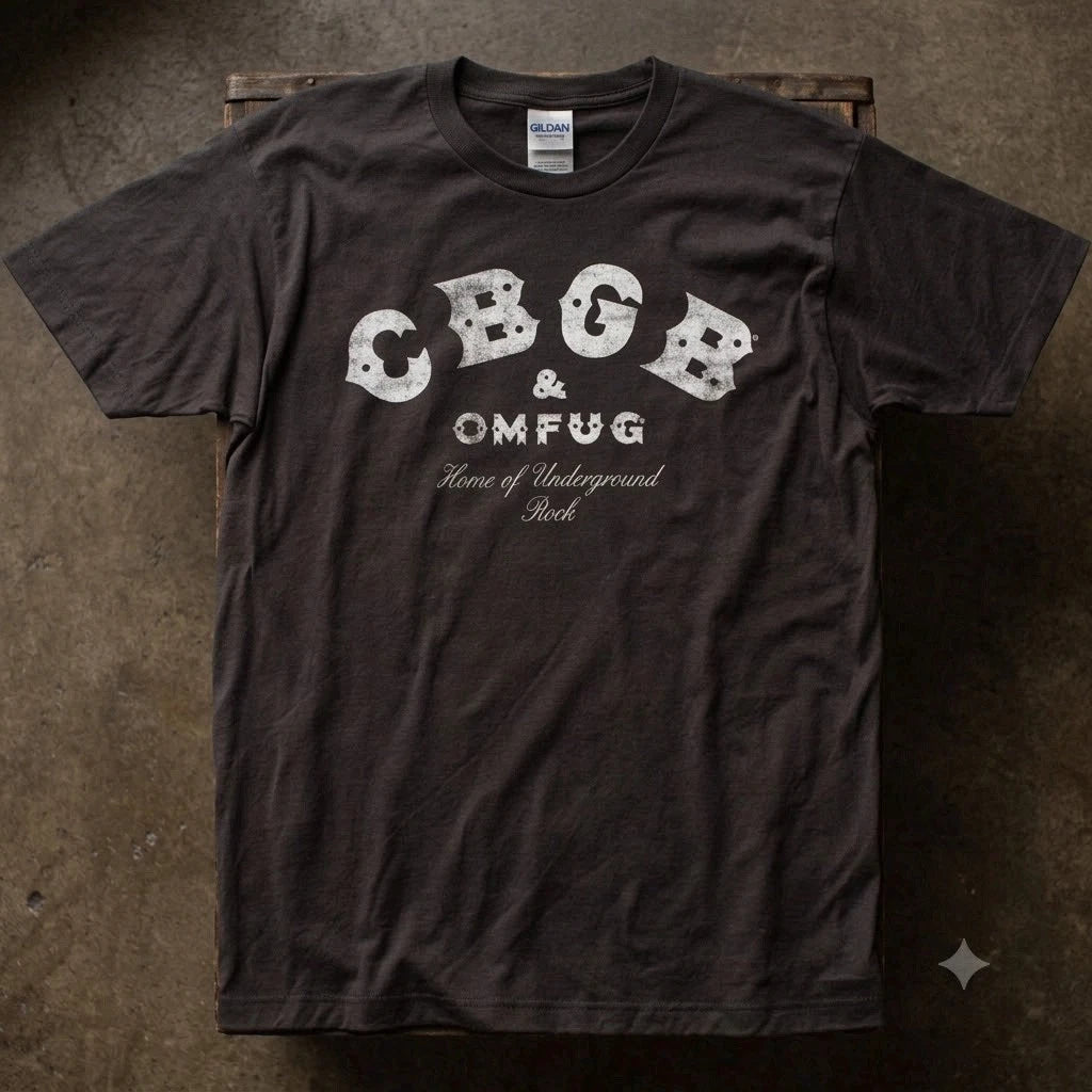 HOT!!! CBGB Distressed Logo Black Mens T Shirt Punk Club Tee Free Ship