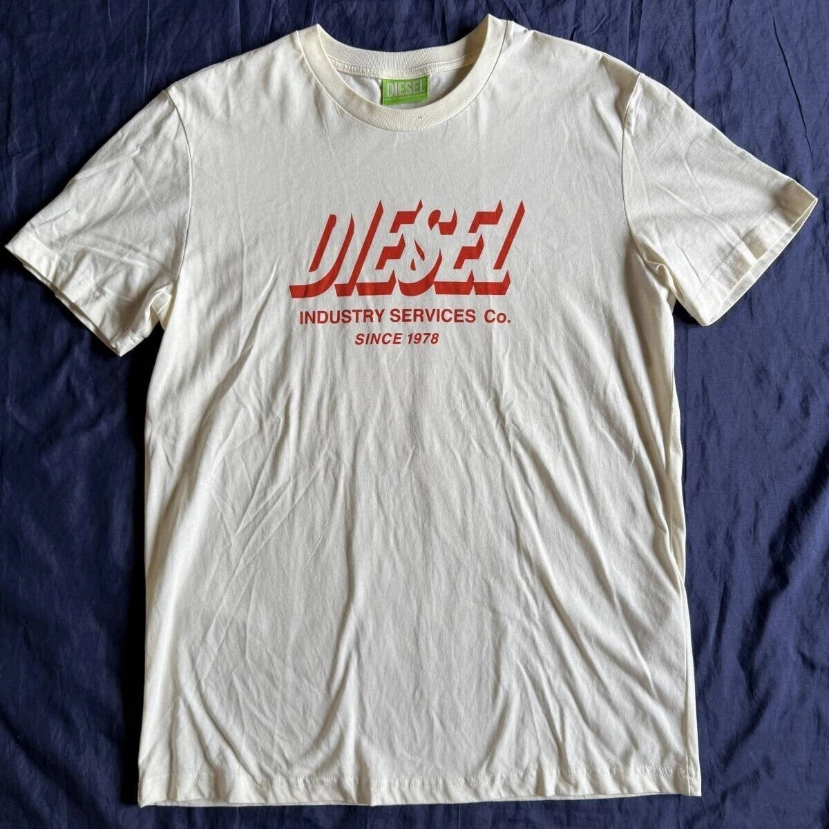 Diesel White Logo Print M T-Shirt Simple Elegant Casual Japan