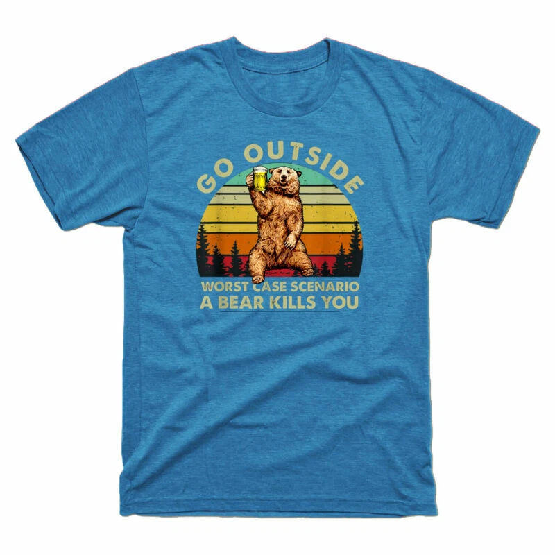 Worst Go Case Vintage Kills Funny Outside Scenario Bear You Camping A T-Shirt