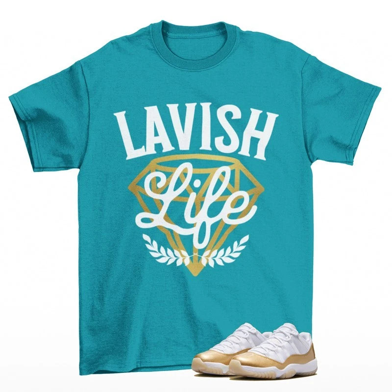 Lavish Sneaker Shirt Teal to Match Jordan 11 Low Mother's Day AH7860-102