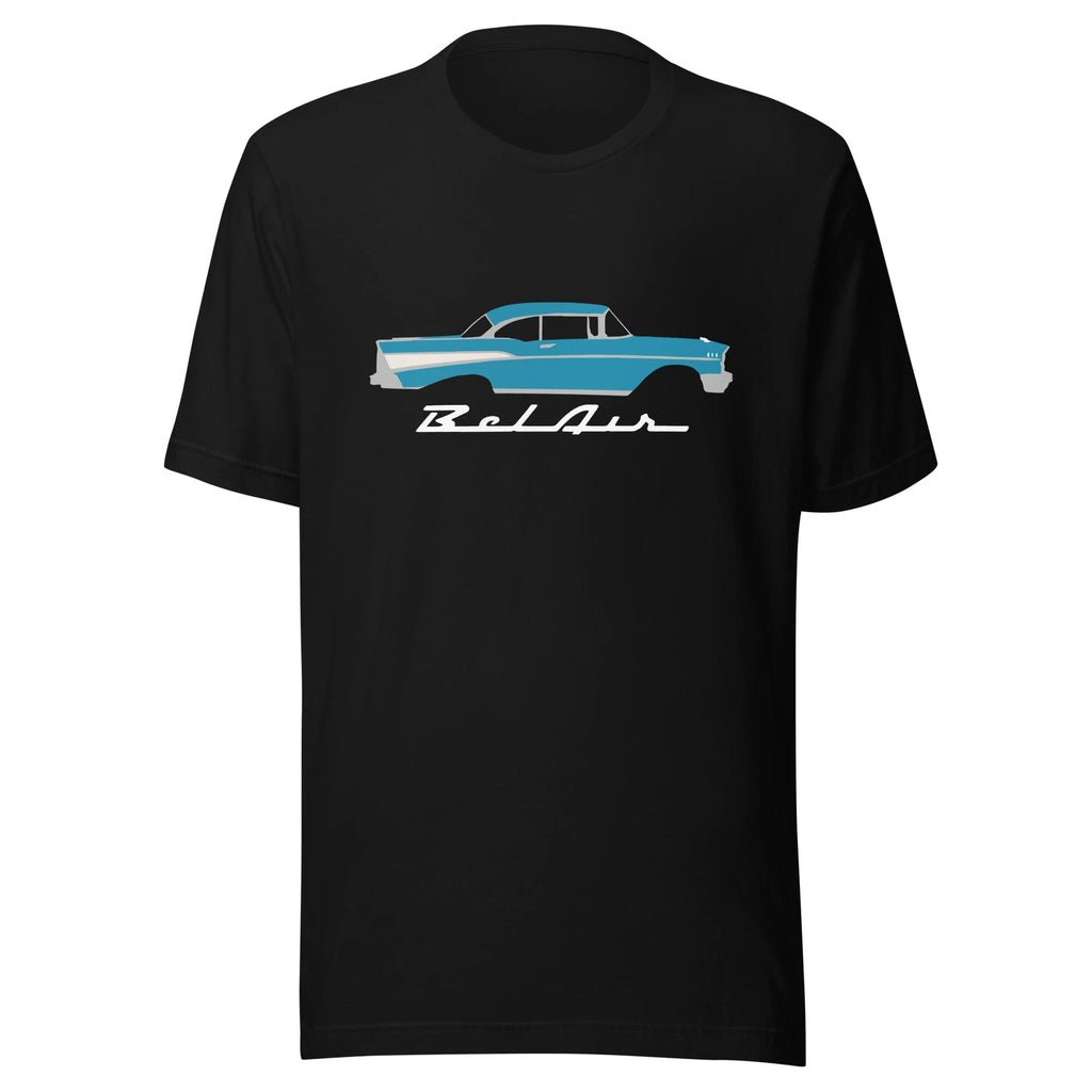 1957 Bel Air Tropical Turquoise Hardtop Antique 57 Chevy Classic Car t-shirt