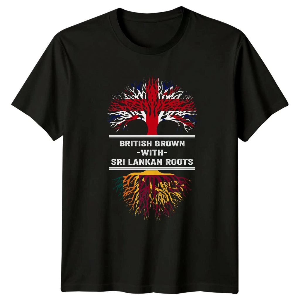 British Grown With Sri Lankan T-Shirt Dual Heritage Nationality Birthday Gift