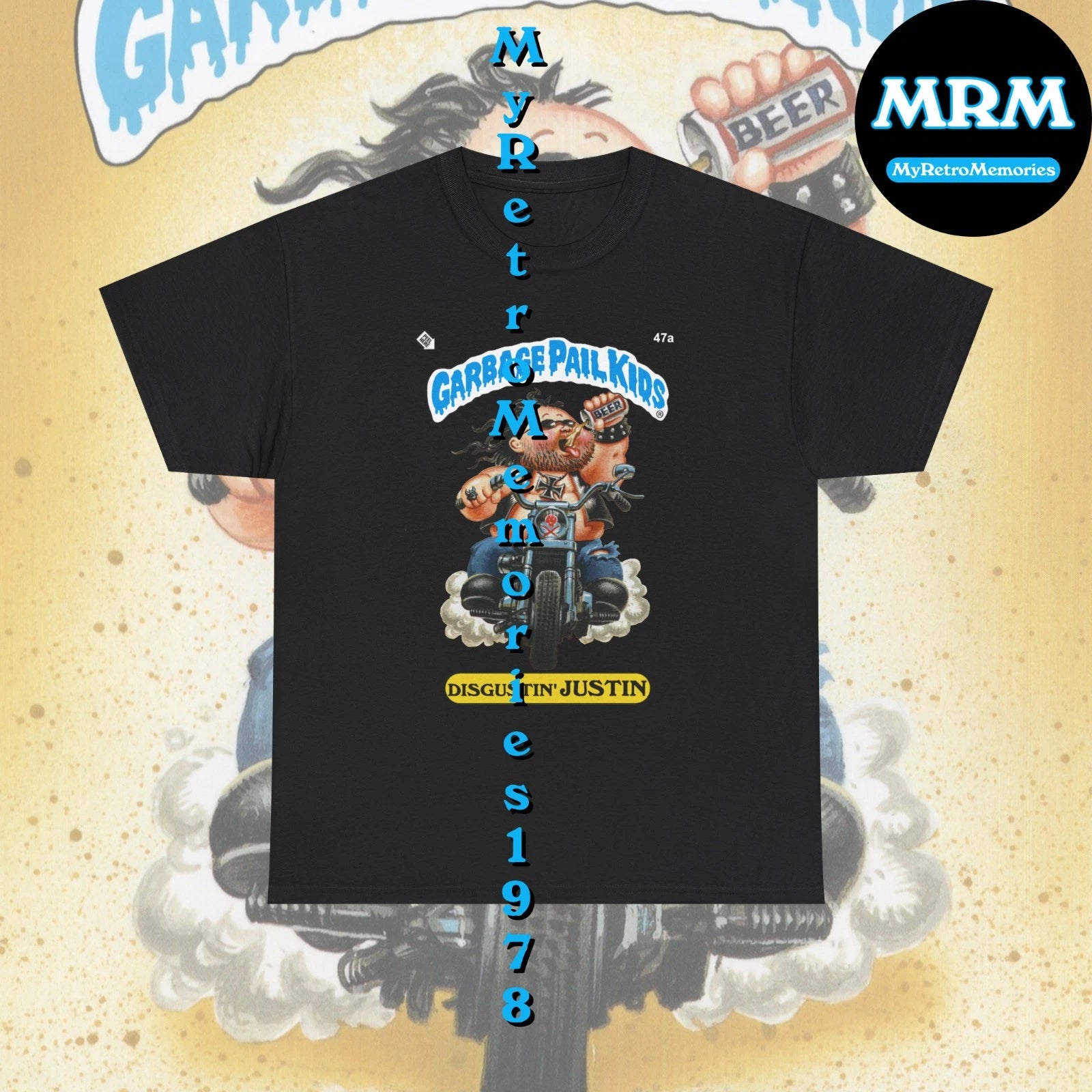 Garbage Pail Kids  Disgustin' Justin or Vile Kyle T-shirt  S-5XL GPK  Retro Tee