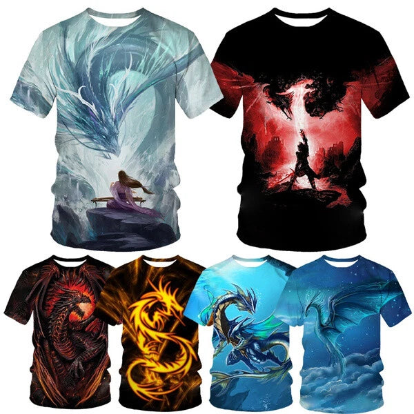 Anime Dragon Hip Hop Casual Women Men T-Shirt 3D Print Short Sleeve Tee Tops