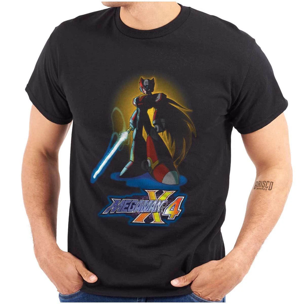 Vintage Retro Mega Man Rockman X4 Video Game Womens or Mens Crewneck T Shirt Tee