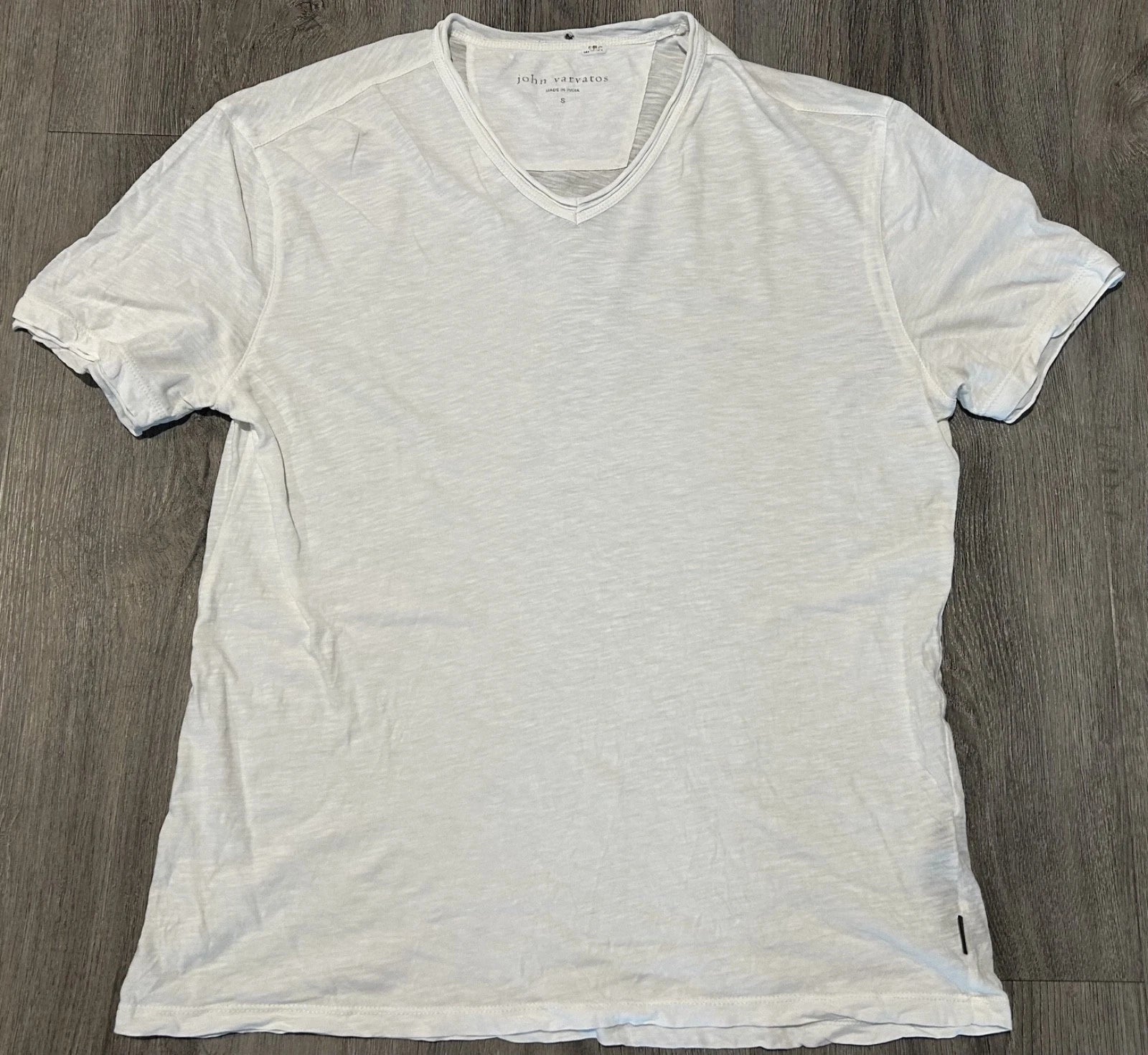 John Varvatos Collection Luxury V-Neck T-shirt - White - Raw Cut Edges *Read*