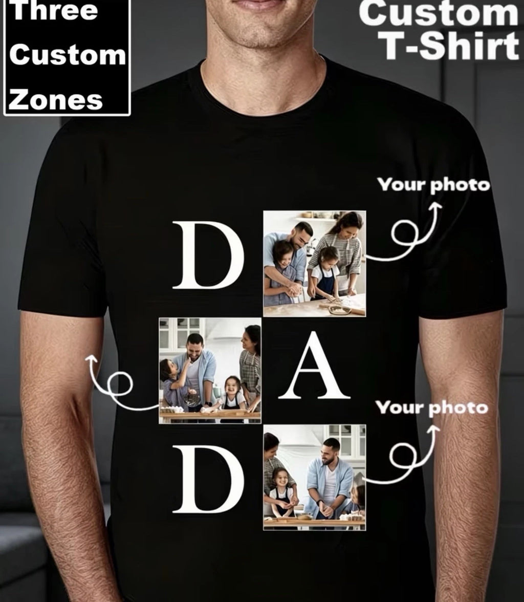 Custom Photo Shirt for dad fathers day gift idea men's tee shirt