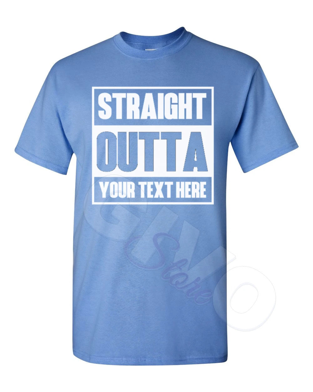Custom Made Tee Straight Outta Shirt Personalized T-shirt Your Own Printed Text