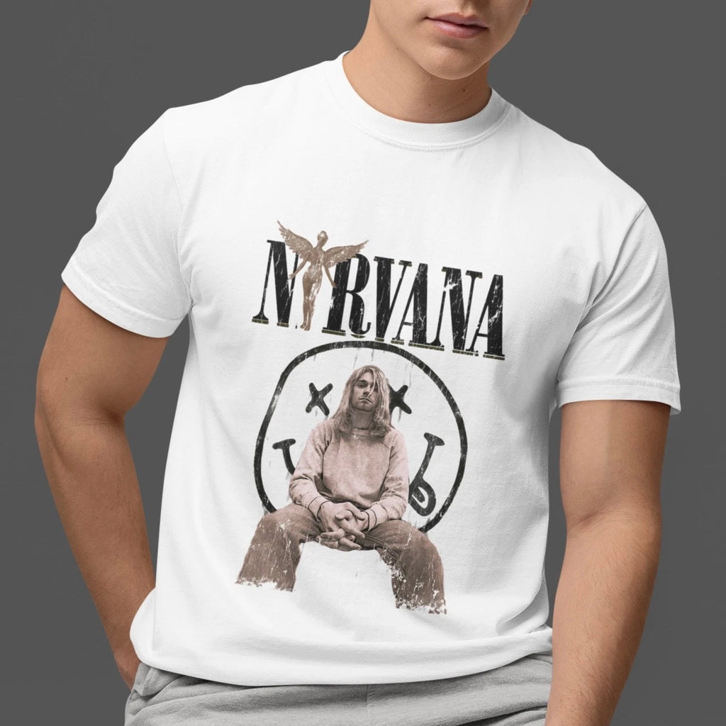 Vintage Grunge Rock Graphic Tee 90s Style Distressed Guitar Band Aesthetic Shirt