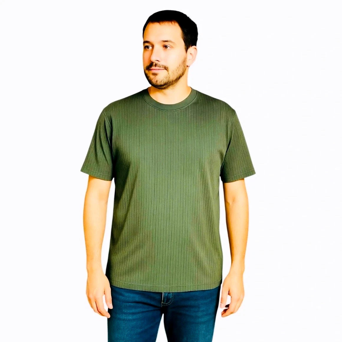 Croft & Barrow Men’s Green Ribbed T-Shirt Crew Neck & V-Neck L XL