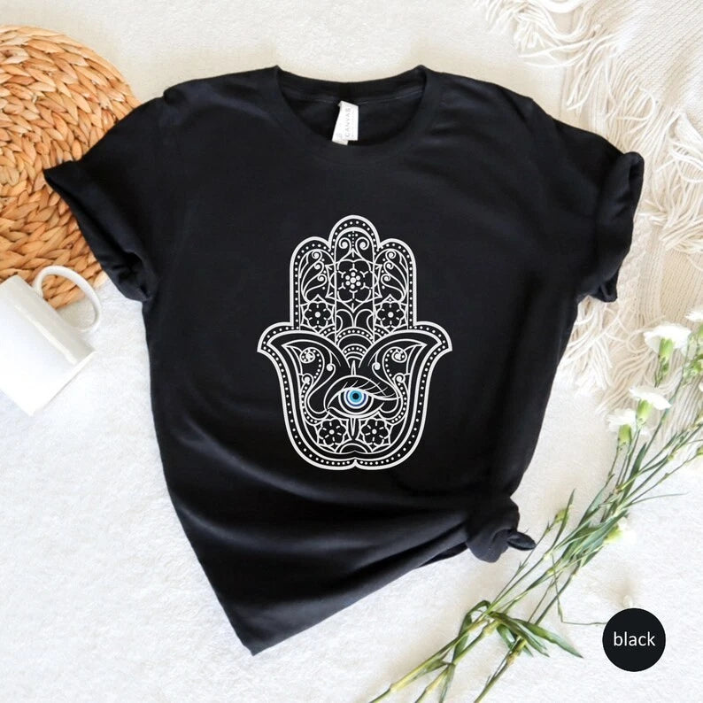 Hamsa Hand Graphic Tee Women's Mystic Spiritual T-Shirt