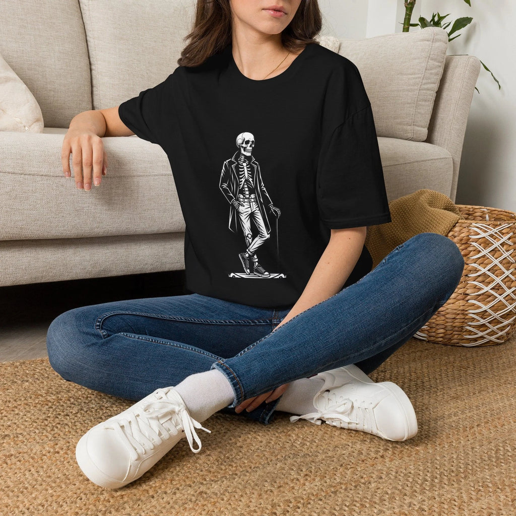 Dapper Skeleton Illustration T-Shirt | Vintage Skull Art