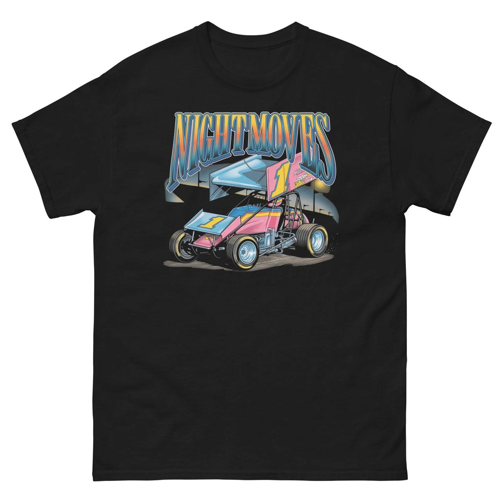 90s Retro Sprint Car Shirt Night Moves Dirt Track Racing Graphic