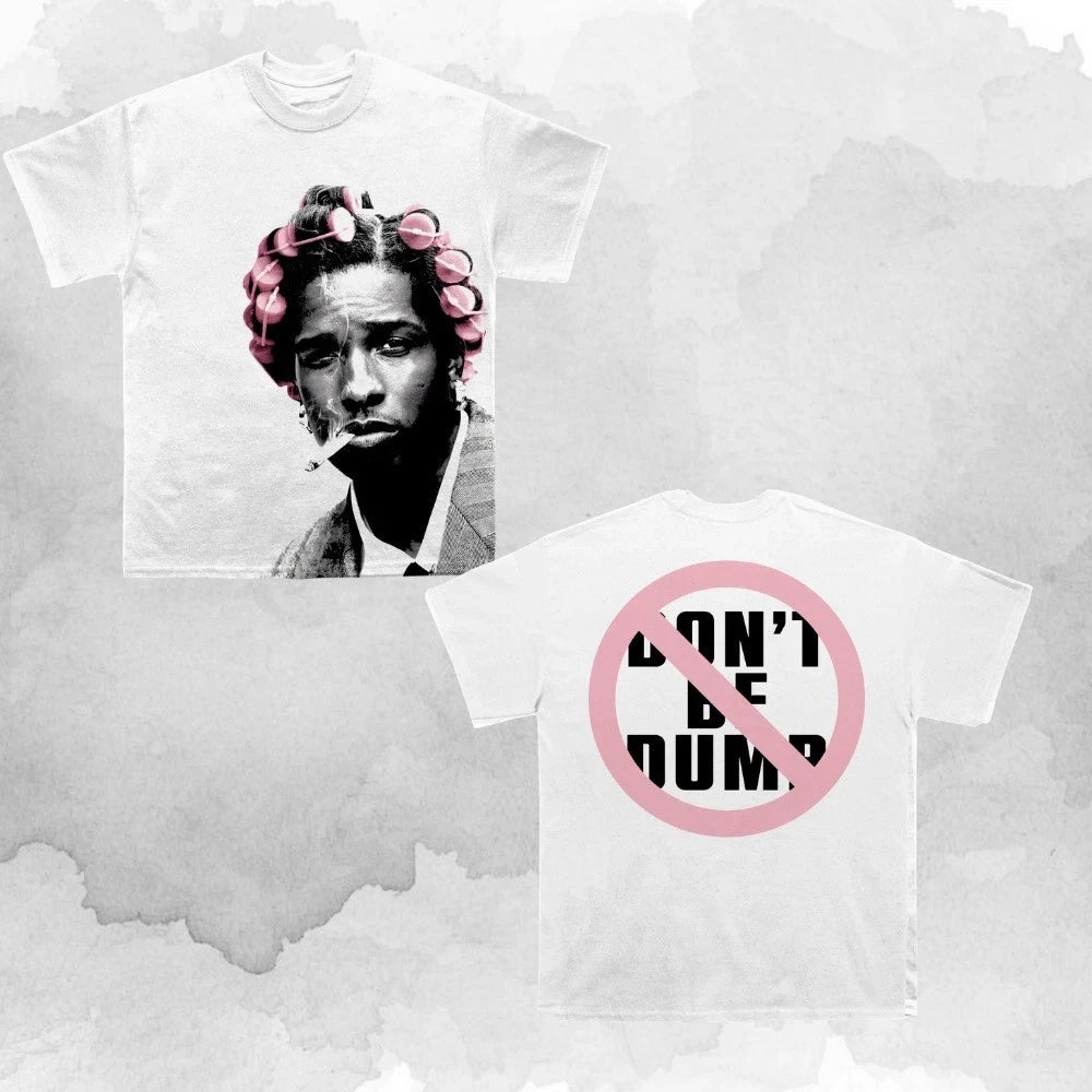Double Sided Asap Rocky Pink Rollers T-shirt