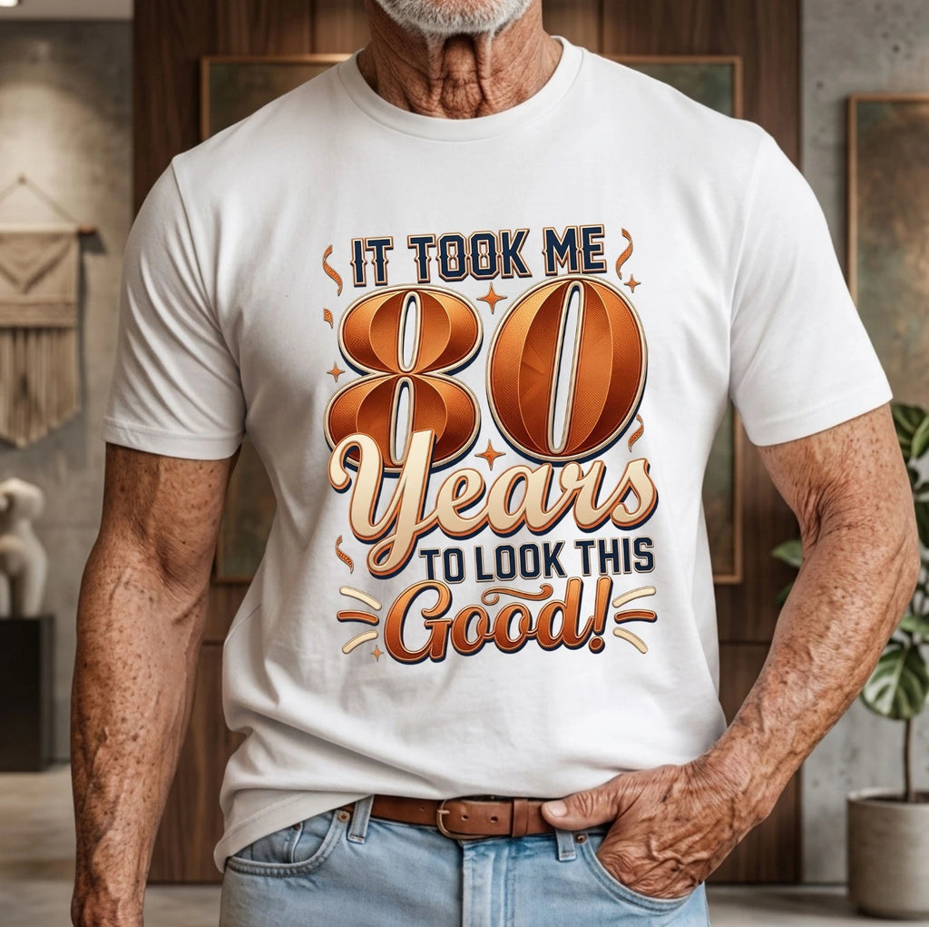 80th Birthday Vintage T-Shirt Retro 80 Years Birthday Celebration Party Gift Top
