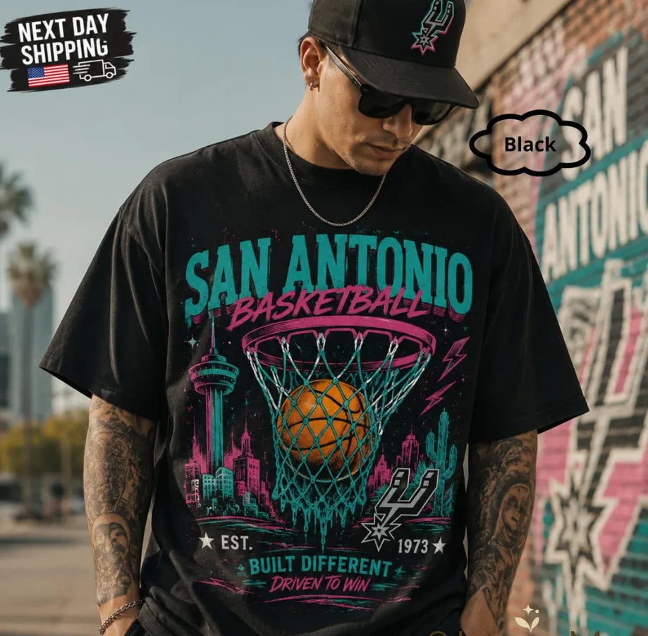 Vintage S.AntonioSpurss Shirt, Retro Basketball Streetwear TShirt
