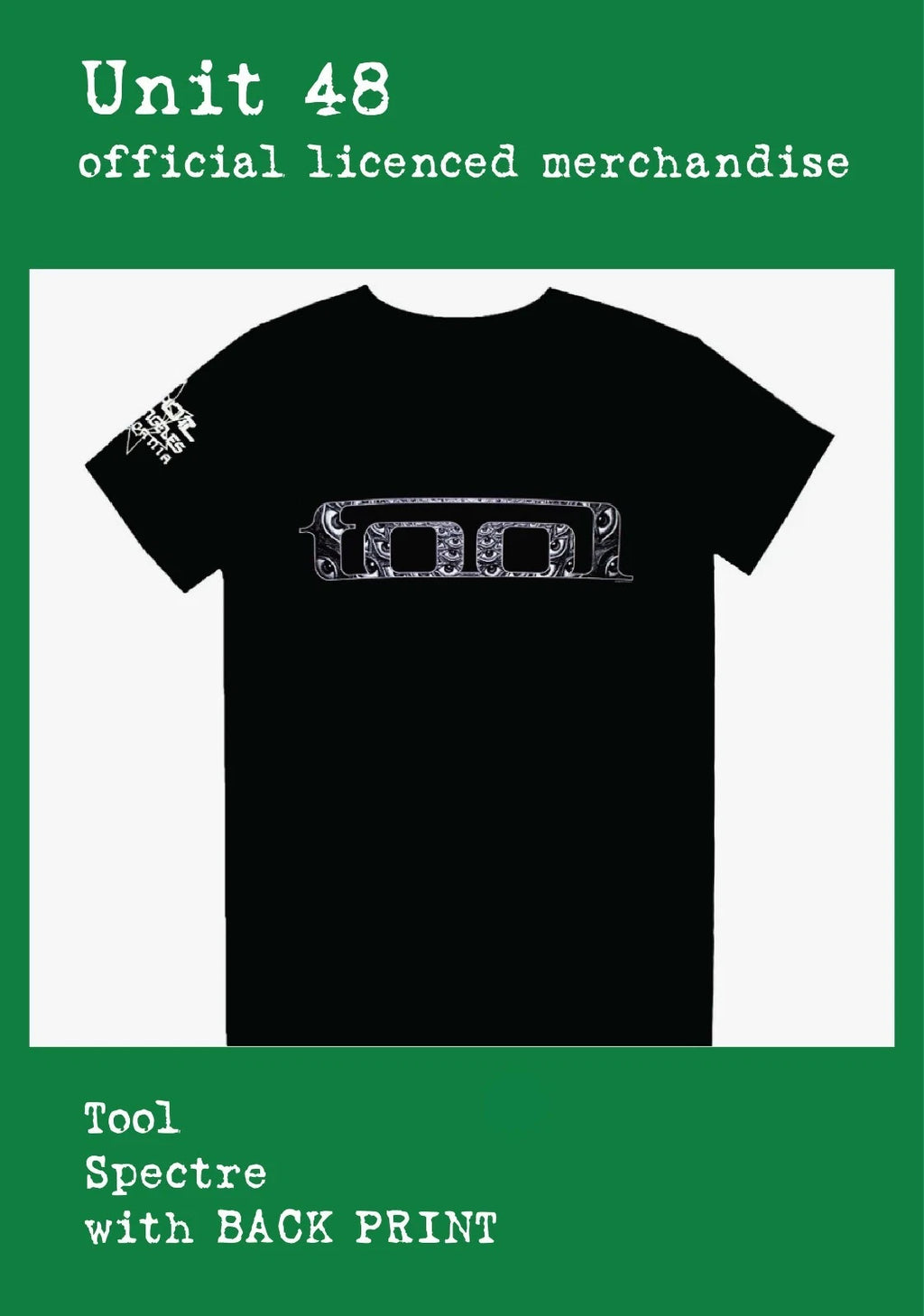 Tool - Spectre- Black T-Shirt with BACK PRINT Official Licenced Merchandise