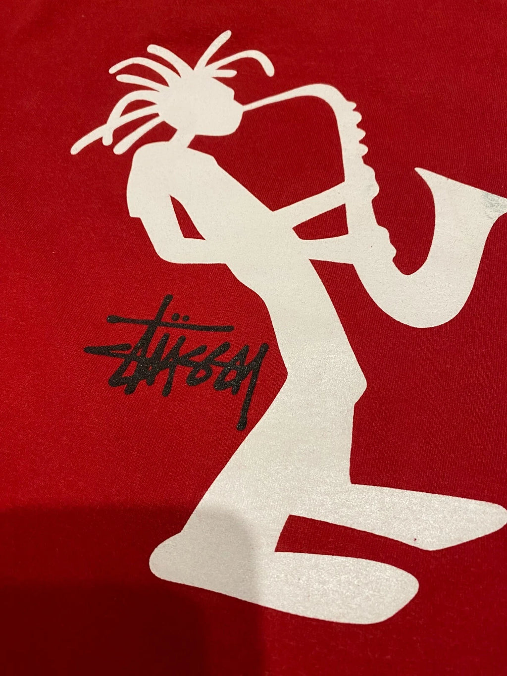 Stüssy Vintage Y2K Jazz Check T-Shirt Big Logo Size L