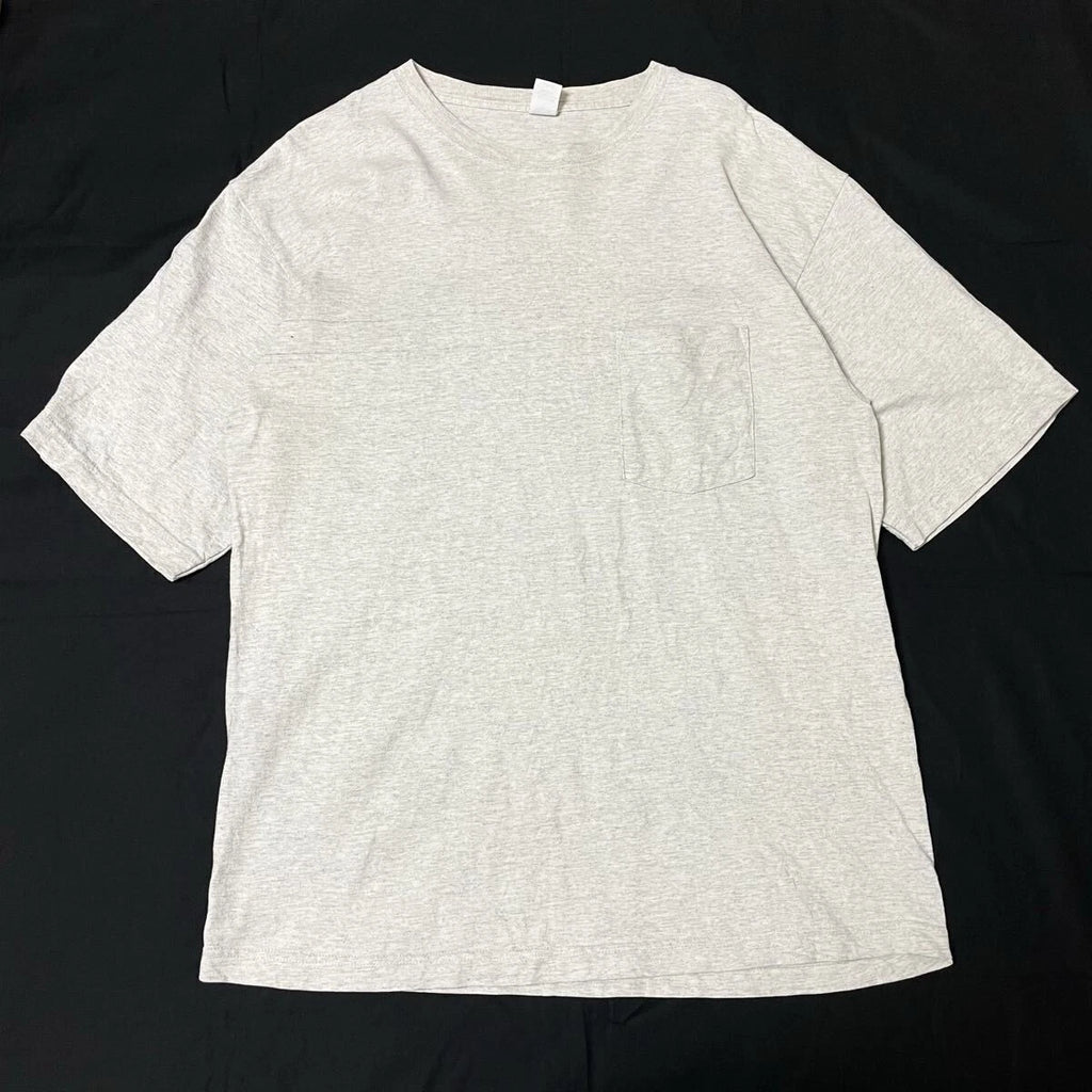 90s Plain Chest Pocket T-shirt intage USA Made Heather Gray Simple American