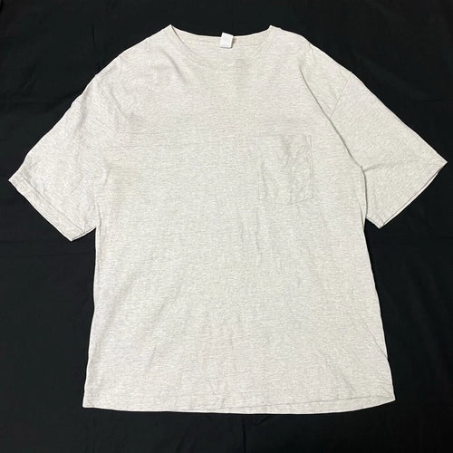 90s Plain Chest Pocket T-shirt intage USA Made Heather Gray Simple American