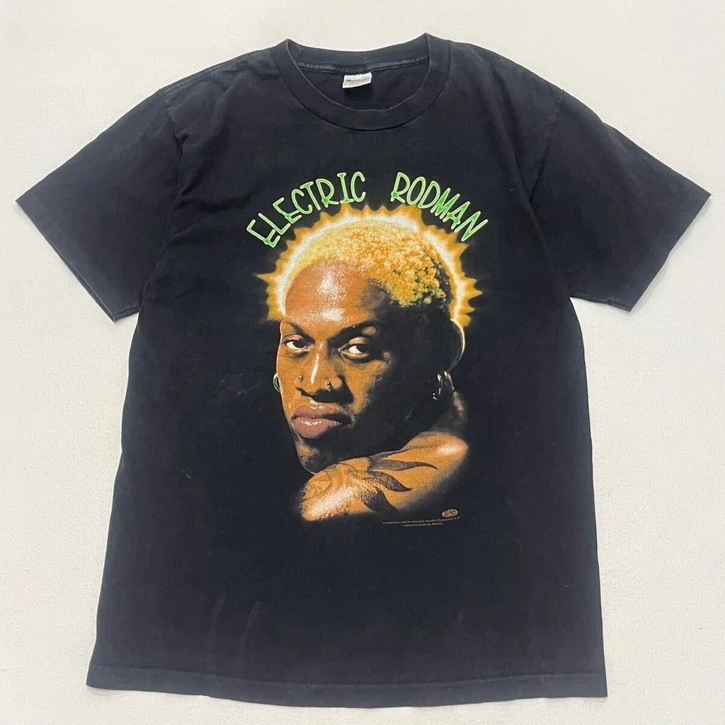 Electric Rodman 1997 Vintage Murina Black T Shirt L 90s USA Dennis Rodman