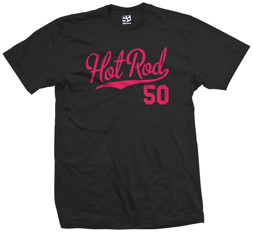 Hot Rod 50 Script T-Shirt | 1950 Custom Pickup Coupe Rat Race Car Jersey Tee