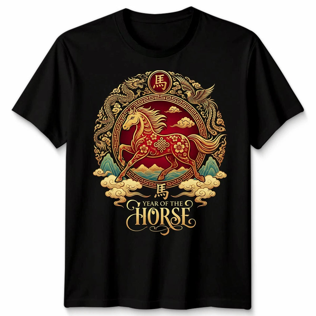 Lunar Chinese New Year 2026 Year of The Horse Men Women T Shirt Red Apparel