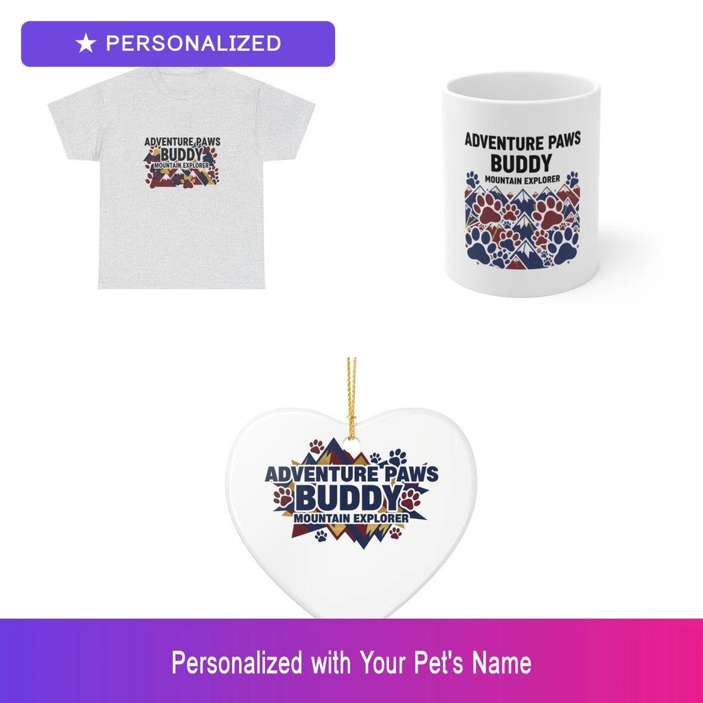 Custom Pet Paw Gift Set Shirt Mug Ornament Personalized Name Bundle