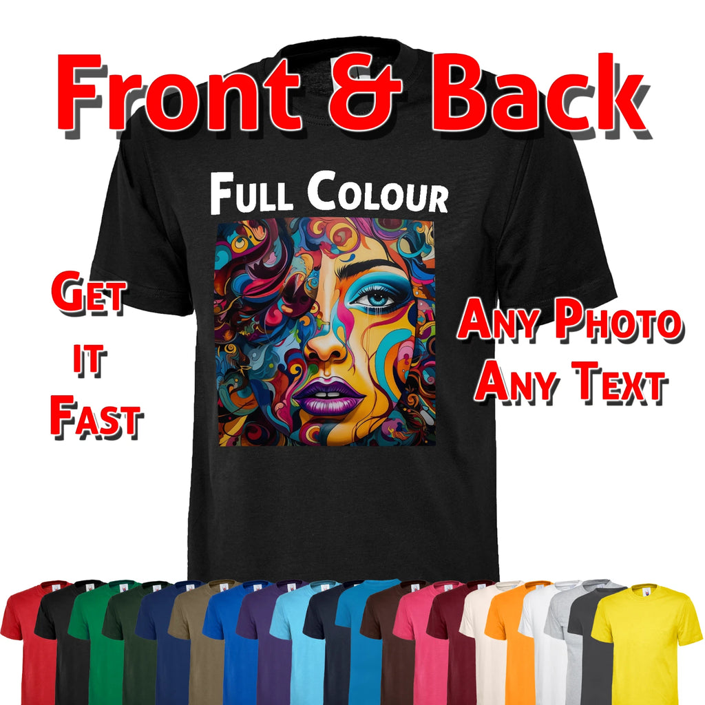 Personalised Red T Shirt Your Image Custom Photo Printed Stag do Hen Party