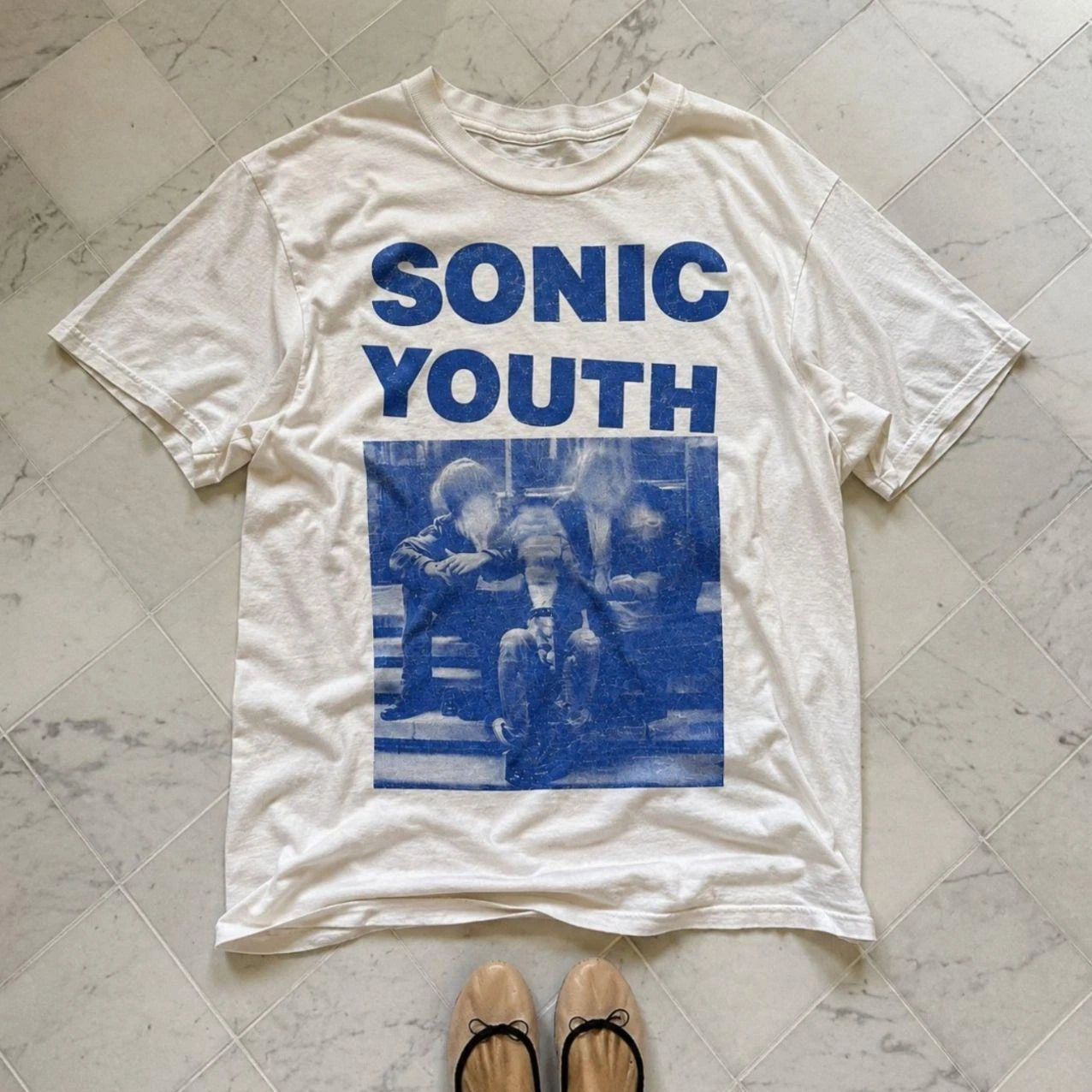 Sonic Youth Vintage Blue Graphic Tee