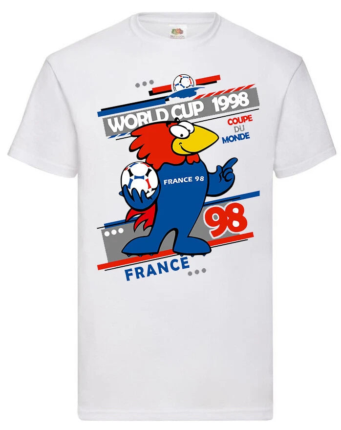 France 98 Classic Retro Football Soccer T Shirt For World Cup Fans