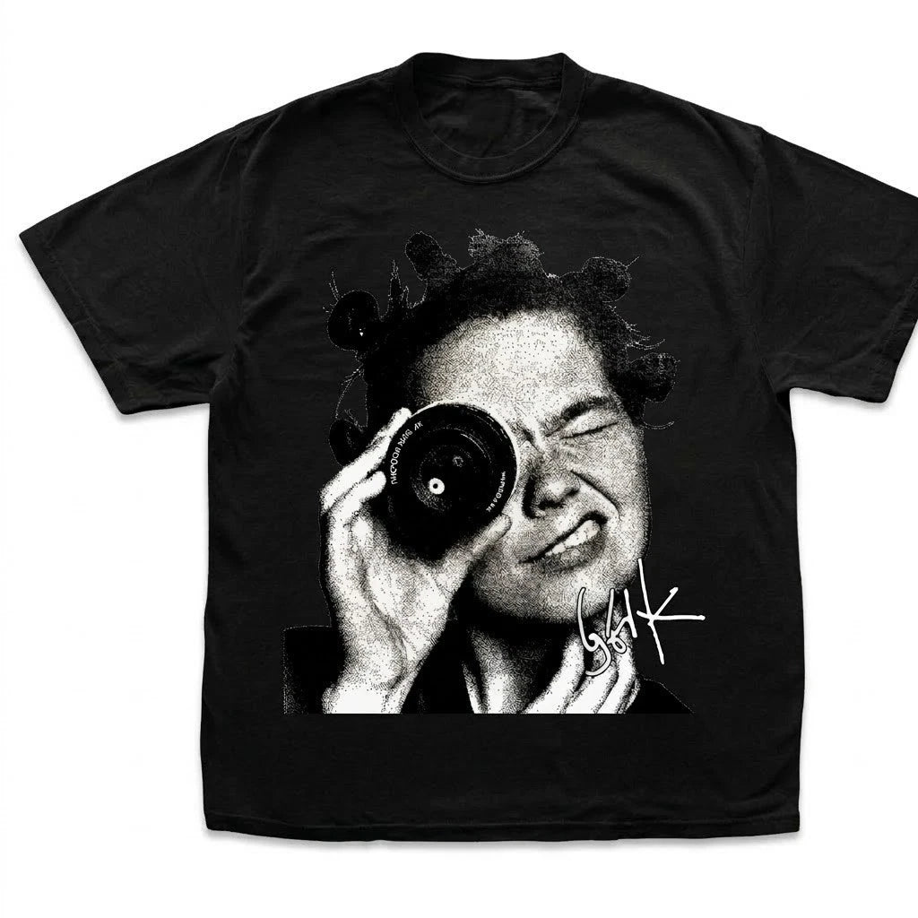 Vintage Bjork Post T-Shirt - Iconic Bjork Camera Graphic Tee, Aesthetic