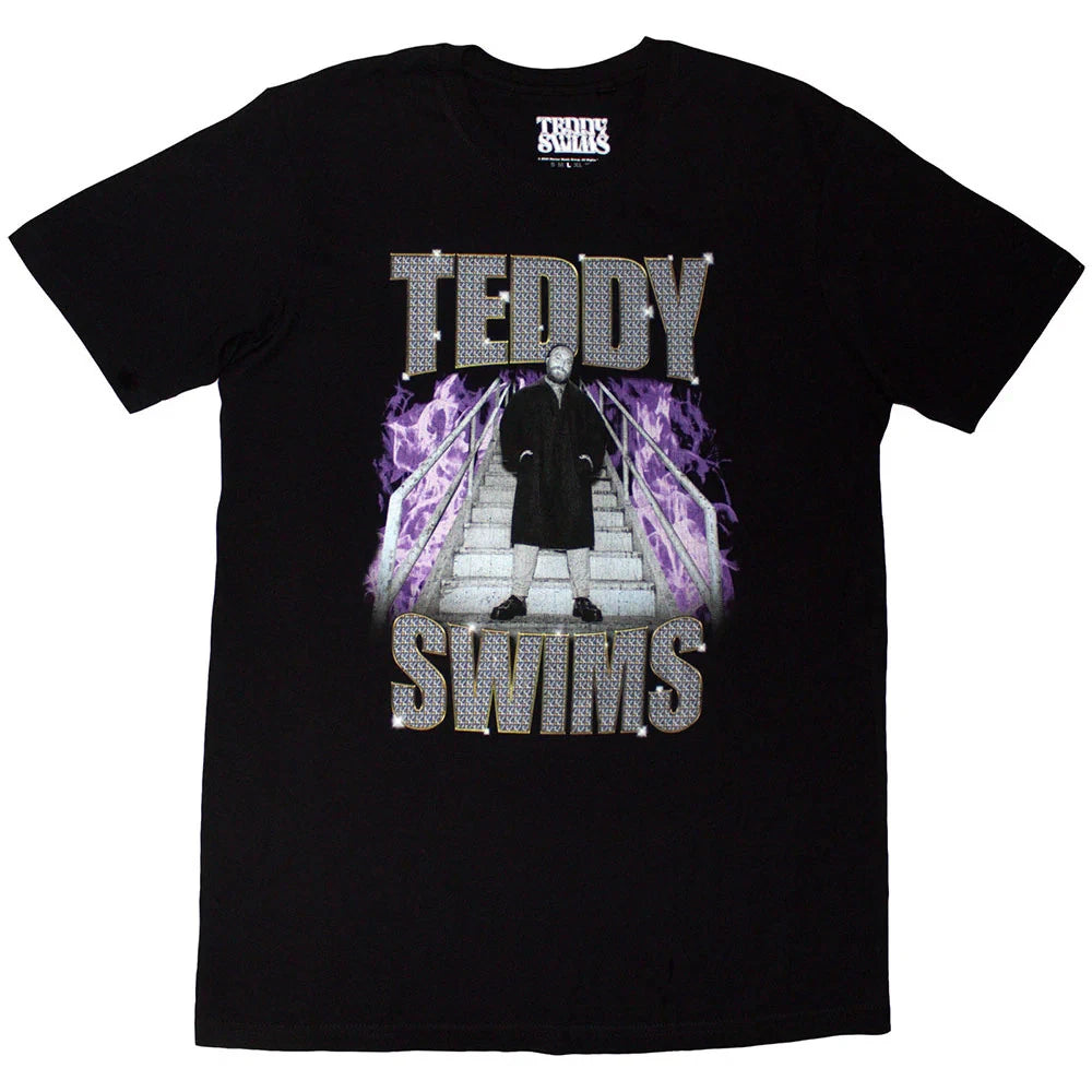 Teddy Swims T-Shirt: Retro Bootleg (Black) OFFICIAL NEW